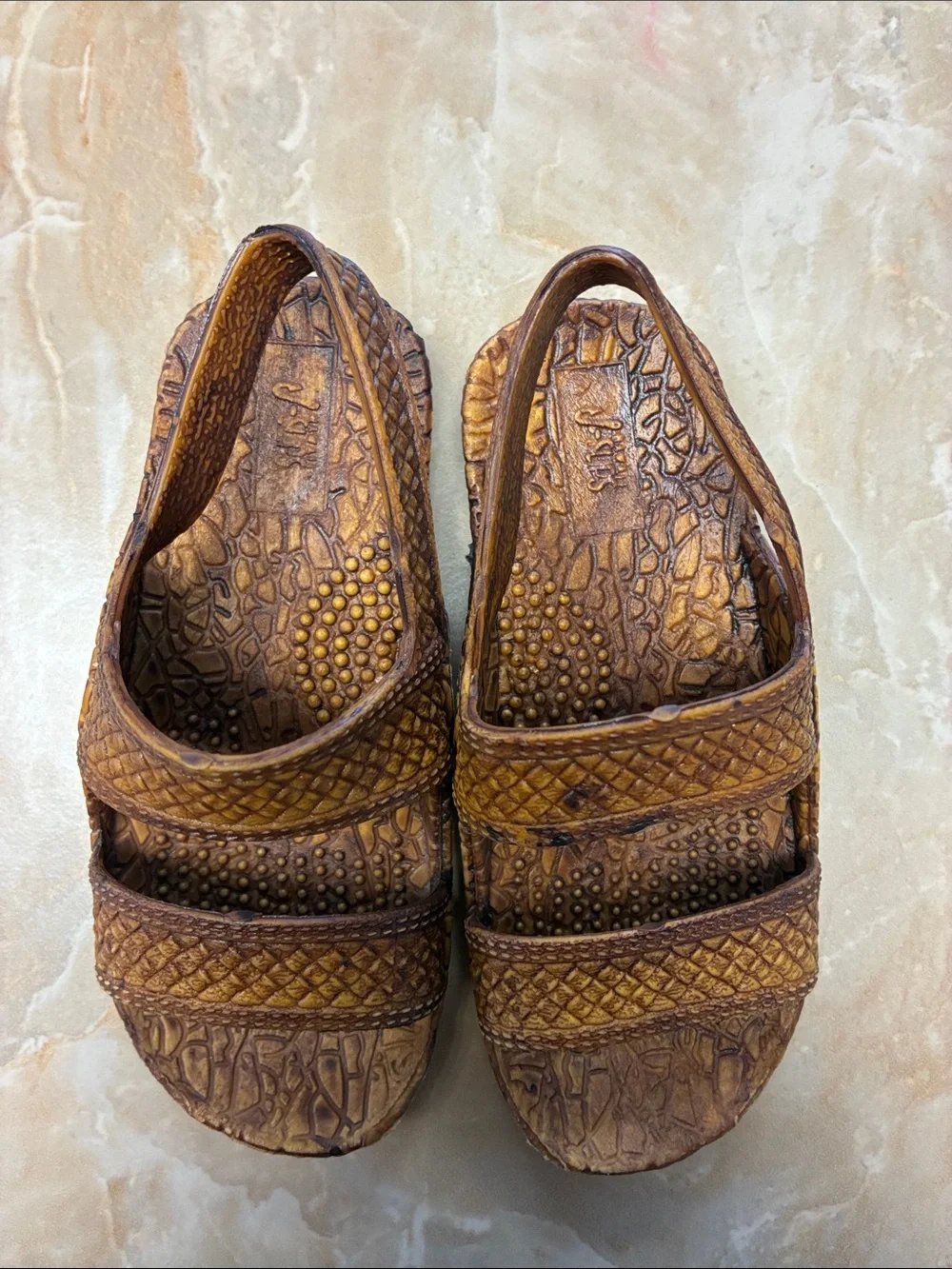 Toddler size 7 j-slips Brown Jesus sandals